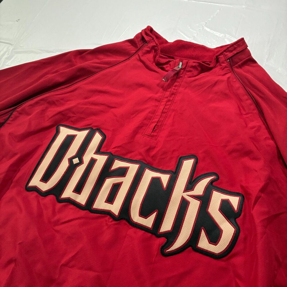Majestic Arizona Diamondbacks Pullover SS Mens XL Red MLB Cool Base MLB 1/4 Zip
